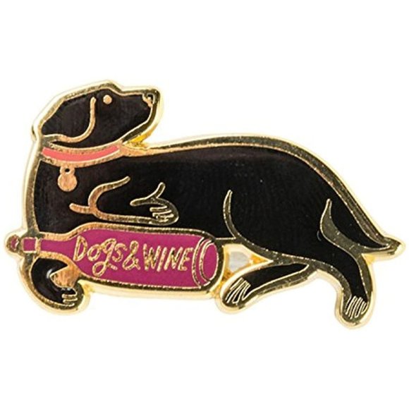 Dogs and Wine Make Everything Fine Enamel Pin - Picture 3 of 5